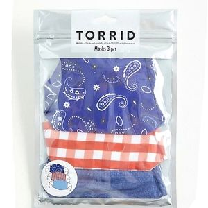 ☆NWT☆ TORRID Washable/Reusable Gingham Bandana 3 pack Masks☆
